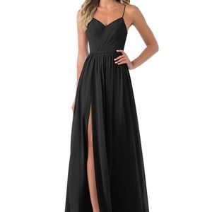 Azazie Cora black bridesmaids dress size 4.
